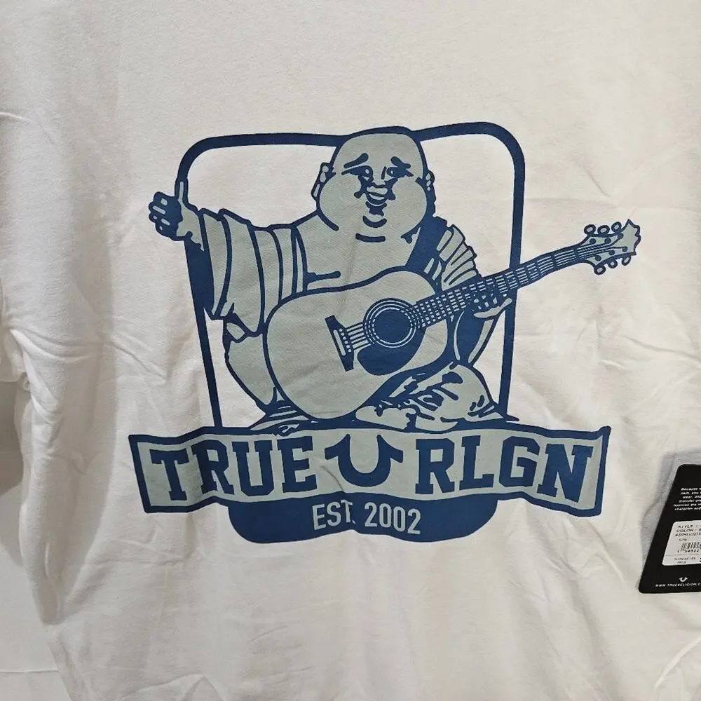 True Religion Shirt White Buddha Logo Small